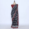 Navy Semi Chanderi Sarees for Women | Temple Visits & Summer Events Collection | Jeyachandran - Full View
