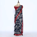 Navy Semi Chanderi Sarees for Women | Temple Visits & Summer Events Collection | Jeyachandran - Full View
