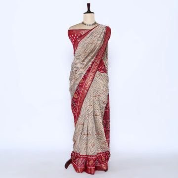 Pink Semi Chanderi Sarees for Women | Temple Visits & Summer Events Collection | Jeyachandran - Full View
