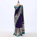 Purple Semi Chanderi Sarees for Women | Temple Visits & Summer Events Collection | Jeyachandran - Full View