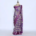 Purple Semi Chanderi Sarees for Women | Temple Visits & Summer Events Collection | Jeyachandran - Full View
