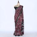 Red Semi Chanderi Sarees for Women | Temple Visits & Summer Events Collection | Jeyachandran - Full View
