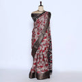Red Semi Chanderi Sarees for Women | Temple Visits & Summer Events Collection | Jeyachandran - Full View
