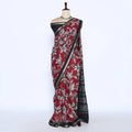 Red Semi Chanderi Sarees for Women | Temple Visits & Summer Events Collection | Jeyachandran - Full View
