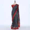 Teal Semi Chanderi Sarees for Women | Temple Visits & Summer Events Collection | Jeyachandran - Full View
