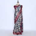 Teal Semi Chanderi Sarees for Women | Temple Visits & Summer Events Collection | Jeyachandran - Full View
