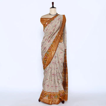 Yellow Semi Chanderi Sarees for Women | Temple Visits & Summer Events Collection | Jeyachandran - Full View
