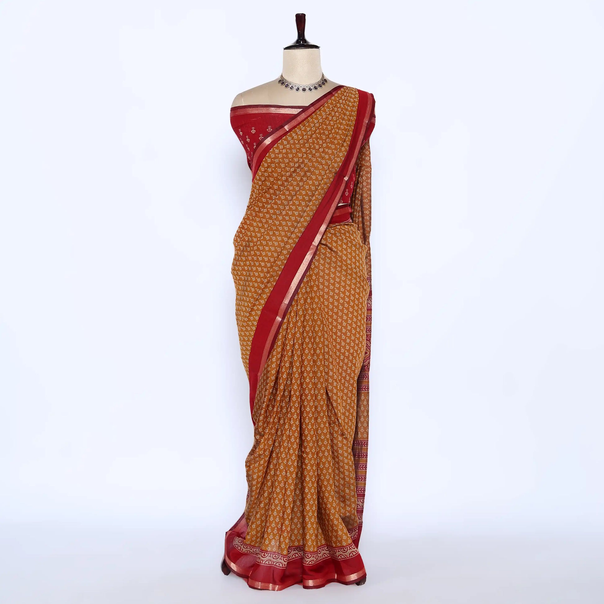 Yellow Semi Chanderi Sarees for Women | Temple Visits & Summer Events Collection | Jeyachandran - Full View
