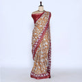 Yellow Semi Chanderi Sarees for Women | Temple Visits & Summer Events Collection | Jeyachandran - Full View
