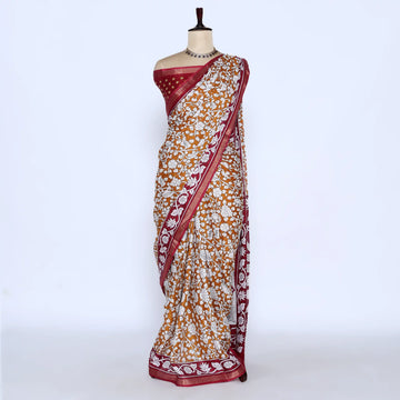 Yellow Semi Chanderi Sarees for Women | Temple Visits & Summer Events Collection | Jeyachandran - Full View

