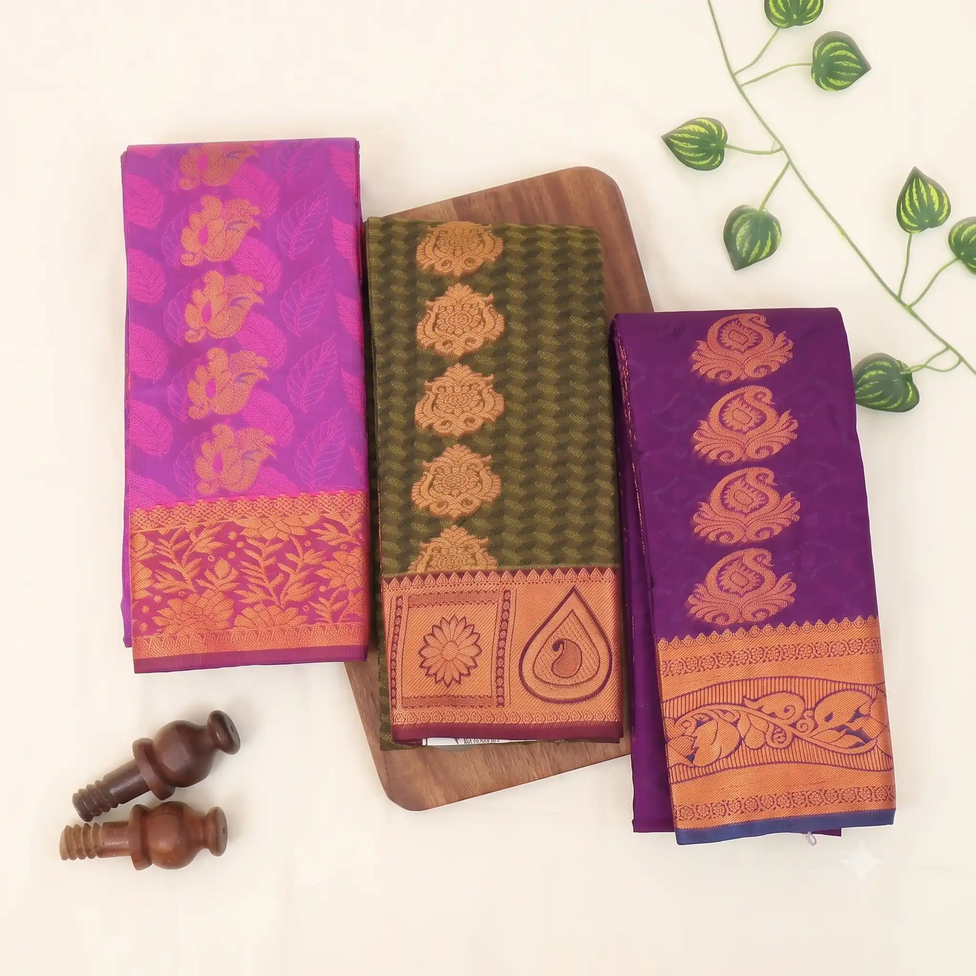 Buy 1 Get 2 Silk Sarees for Women | Bridal Wear & Wedding Occasion | Jeyachandran - Full View