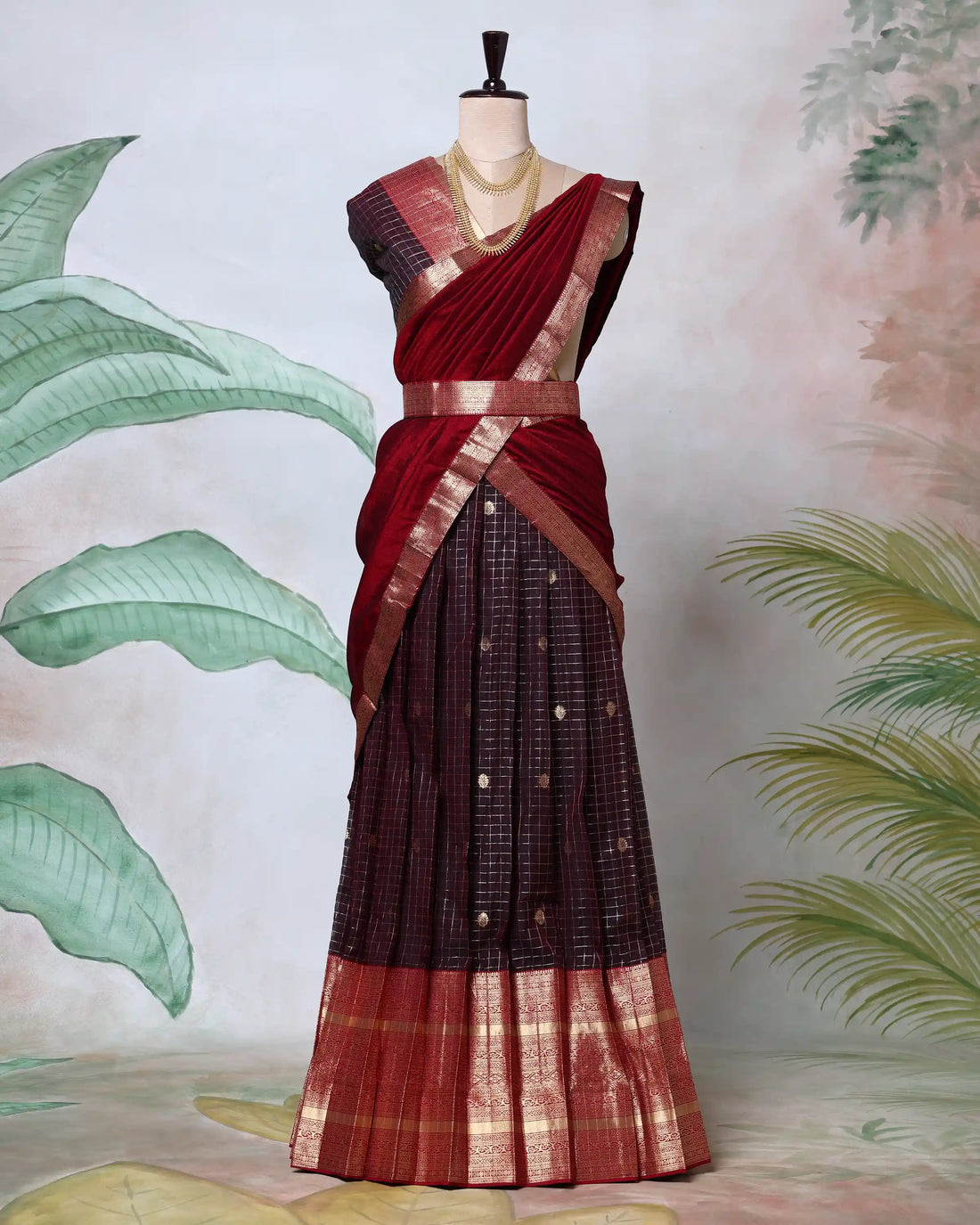 Cotton Semi Stitched Dhavani Set For Women | Festive Wear & Traditional Collection | Jeyachandran