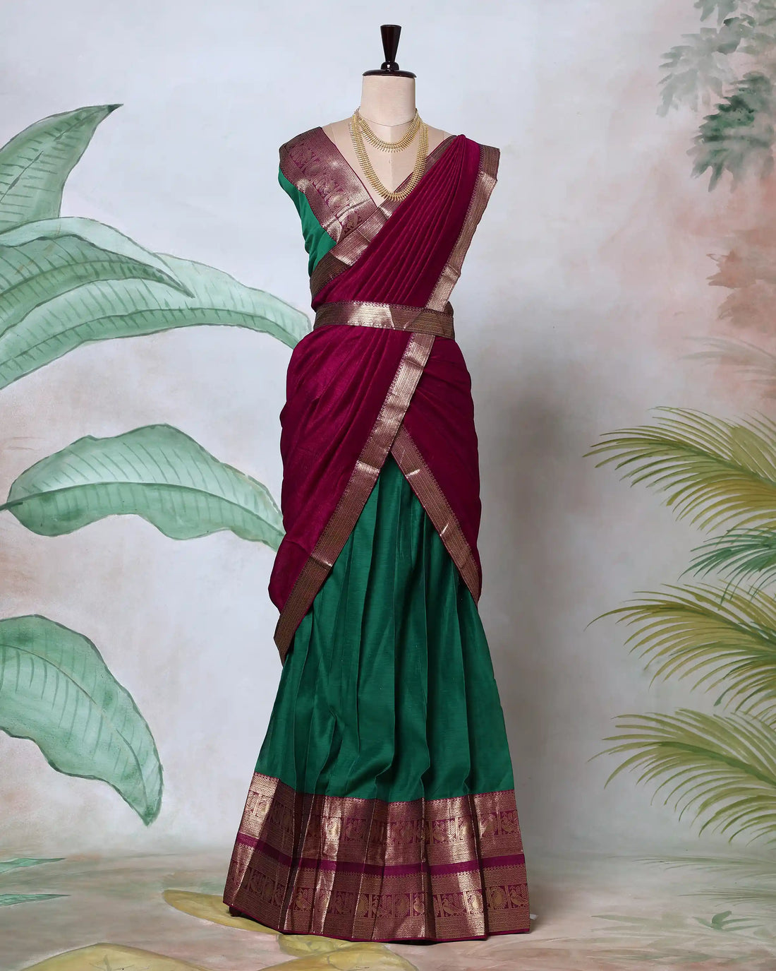 Cotton Semi Stitched Dhavani Set For Women | Festive Wear & Traditional Collection | Jeyachandran