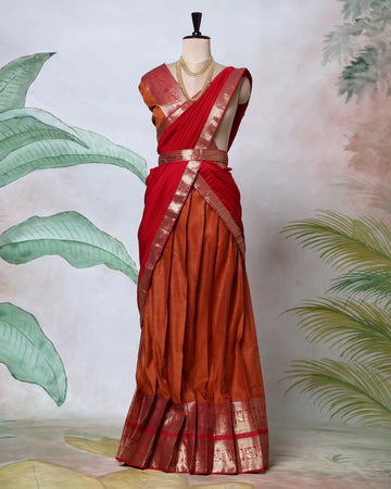 Cotton Semi Stitched Dhavani Set For Women | Festive Wear & Traditional Collection | Jeyachandran