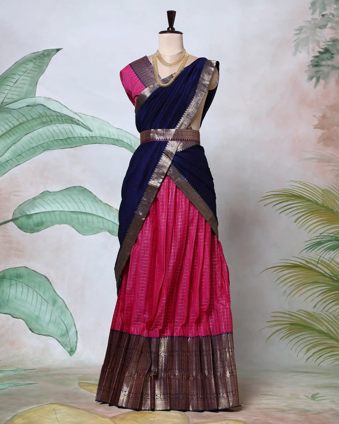 Cotton Semi Stitched Dhavani Set For Women | Festive Wear & Traditional Collection | Jeyachandran