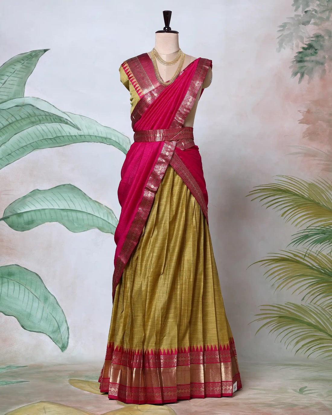 Cotton Semi Stitched Dhavani Set For Women | Festive Wear & Traditional Collection | Jeyachandran