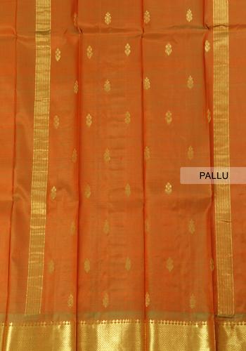 Orange Colour Traditional Saree One Side Border Without Blouse