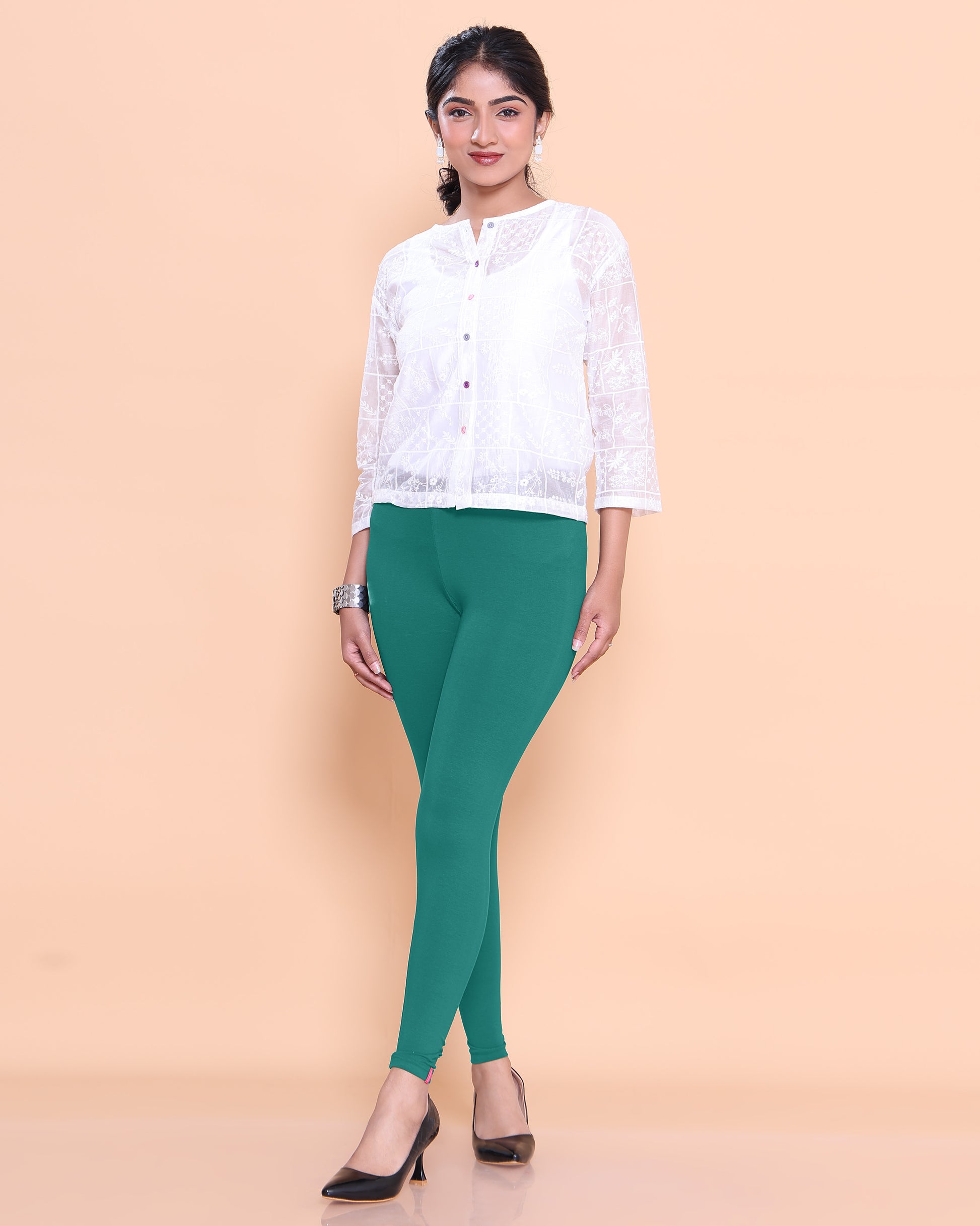 Green Color Leggings XL Size