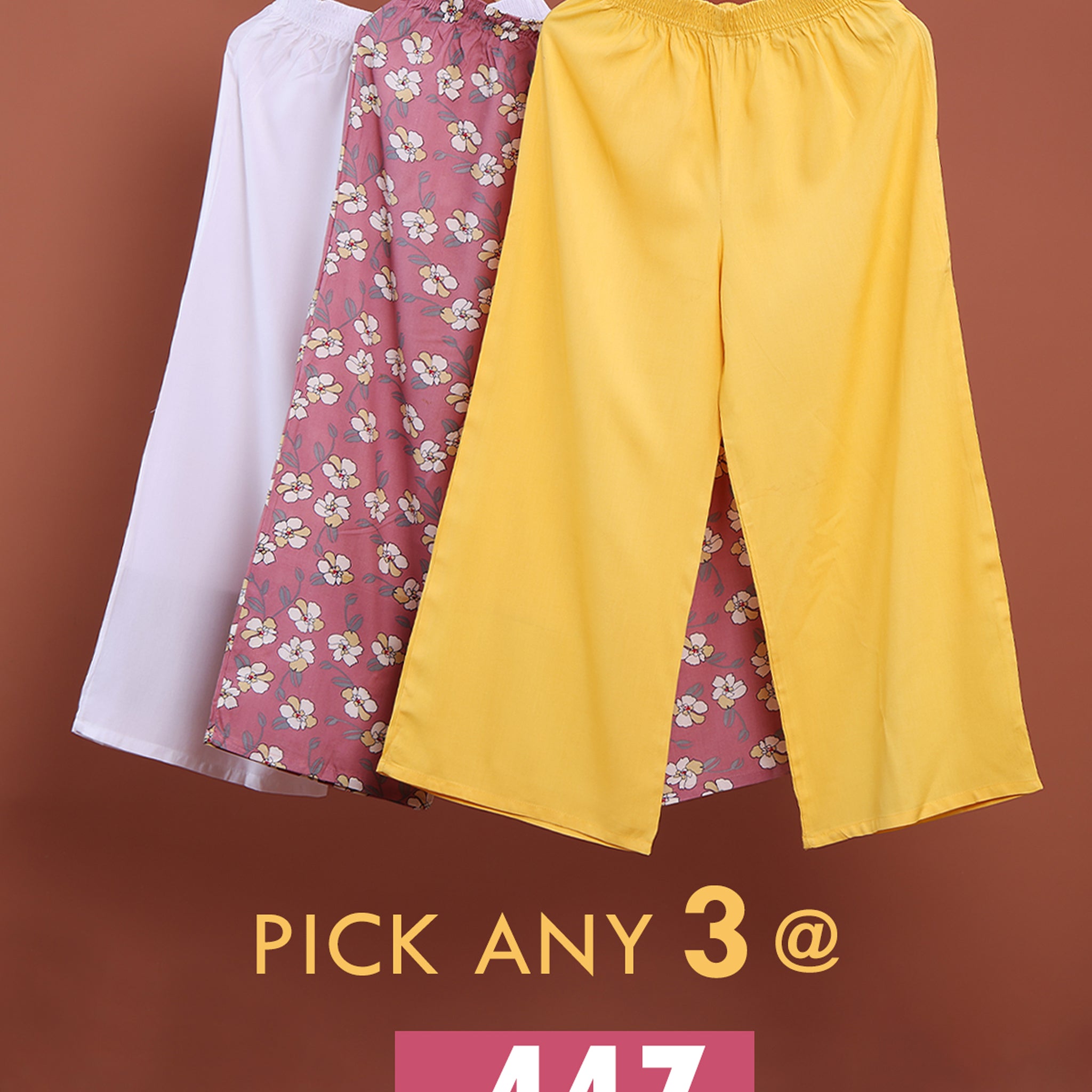 Womens Palazzo Combo Of Any 3