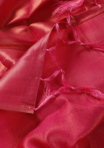 Pink Colour Satin Saree With Embroidered Blouse Piece