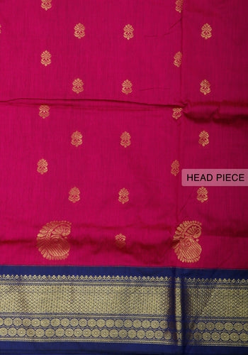Pink With Blue Kalyani Cotton Saree