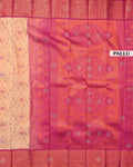 Premium Silk Saree with Intricate Floral Brocade Ornate Paisley Border and Embellished Stone - Pallu