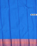 Premium Silk Saree with Intricate Floral Jacquard Weave and Traditional Temple Border - Blue-Blouse