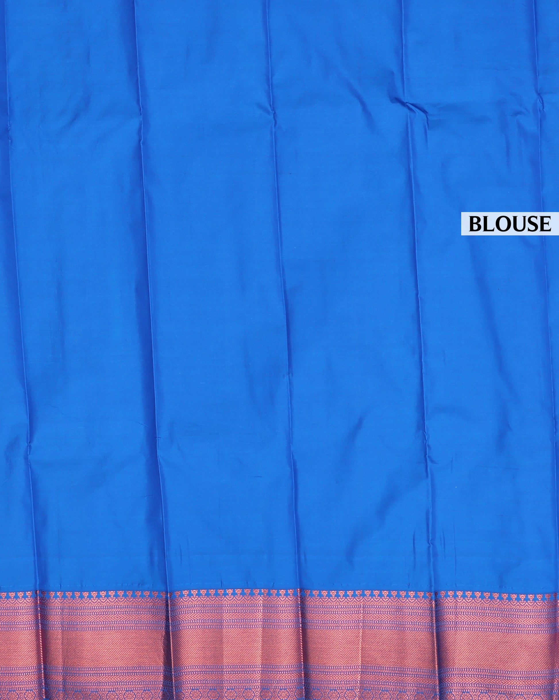 Premium Silk Saree with Intricate Floral Jacquard Weave and Traditional Temple Border - Blue-Blouse