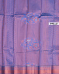 Premium Silk Saree with Intricate Floral Jacquard Weave and Traditional Temple Border - Purple-Pallu