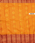 Premium Silk Saree with Ornate Floral and Paisley Jacquard Weaving Rich Traditional Zari Border - Yellow-Head