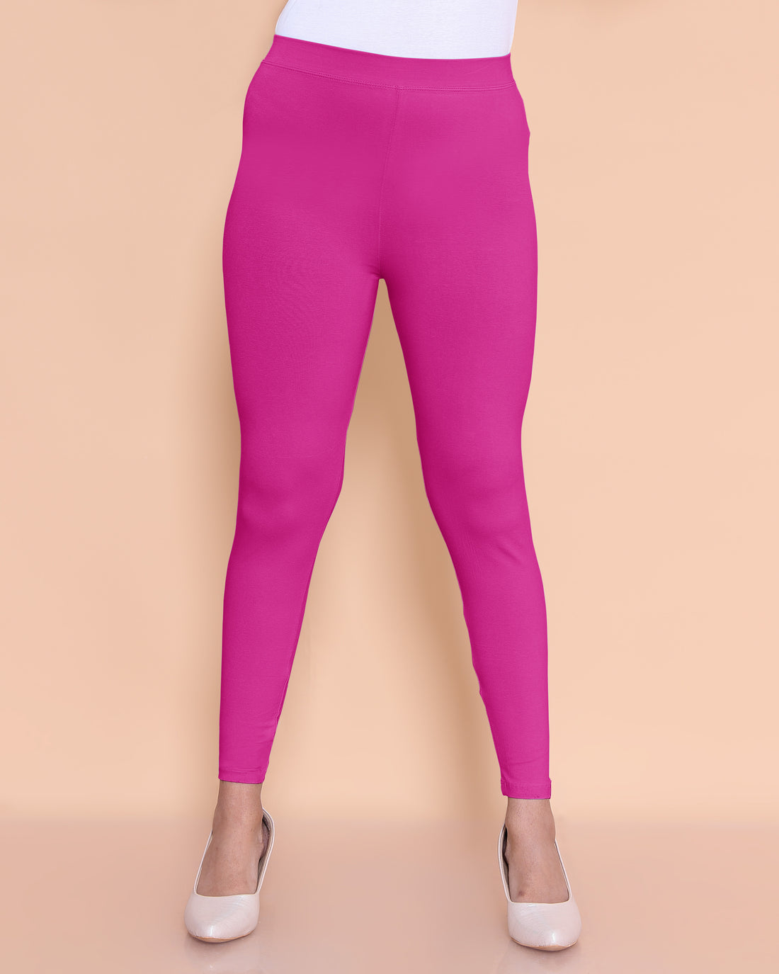 Dark Pink Color 4-way stretch Leggings