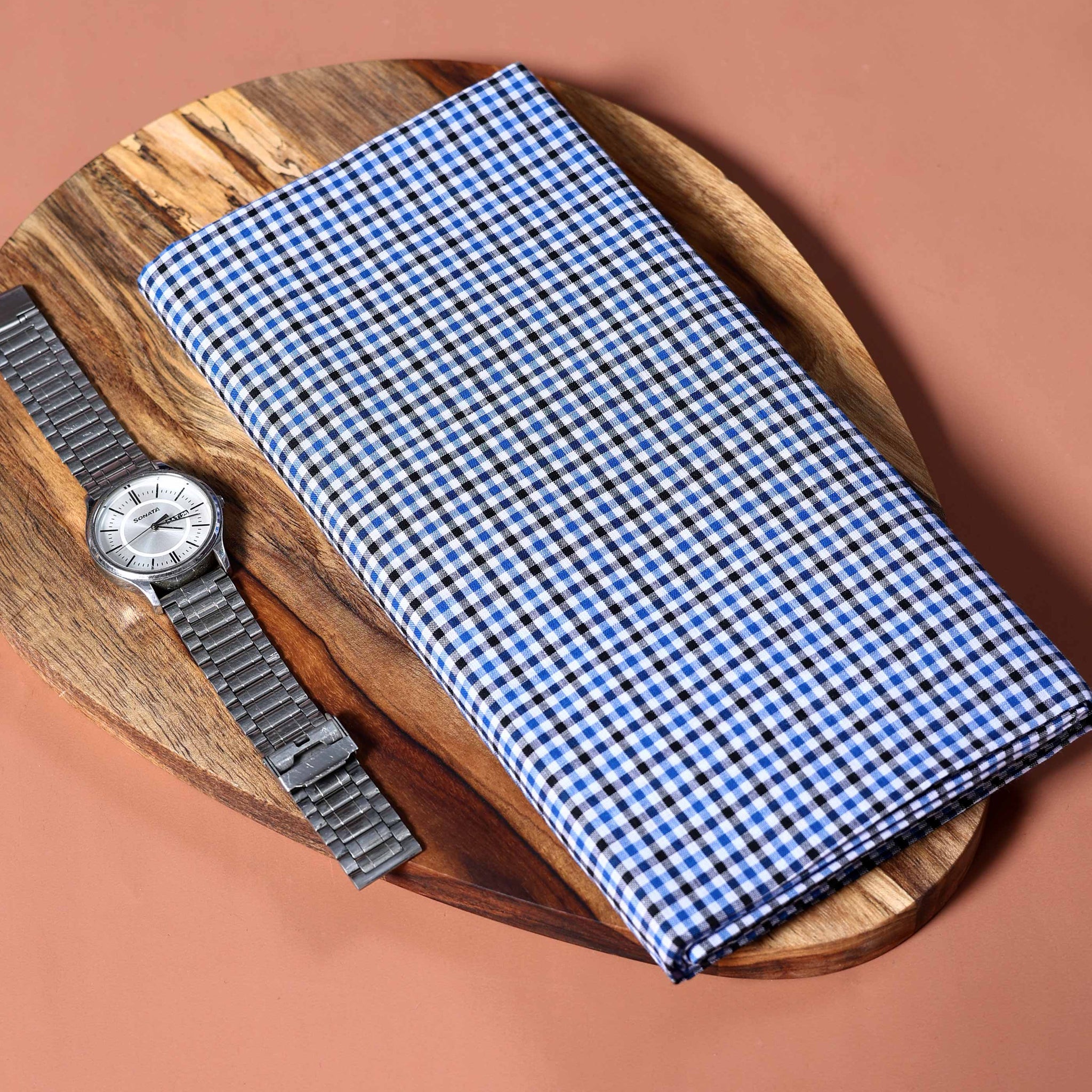 Sangu Brand Men's Premium Cotton Checked Lungi Stitched - Multi-five