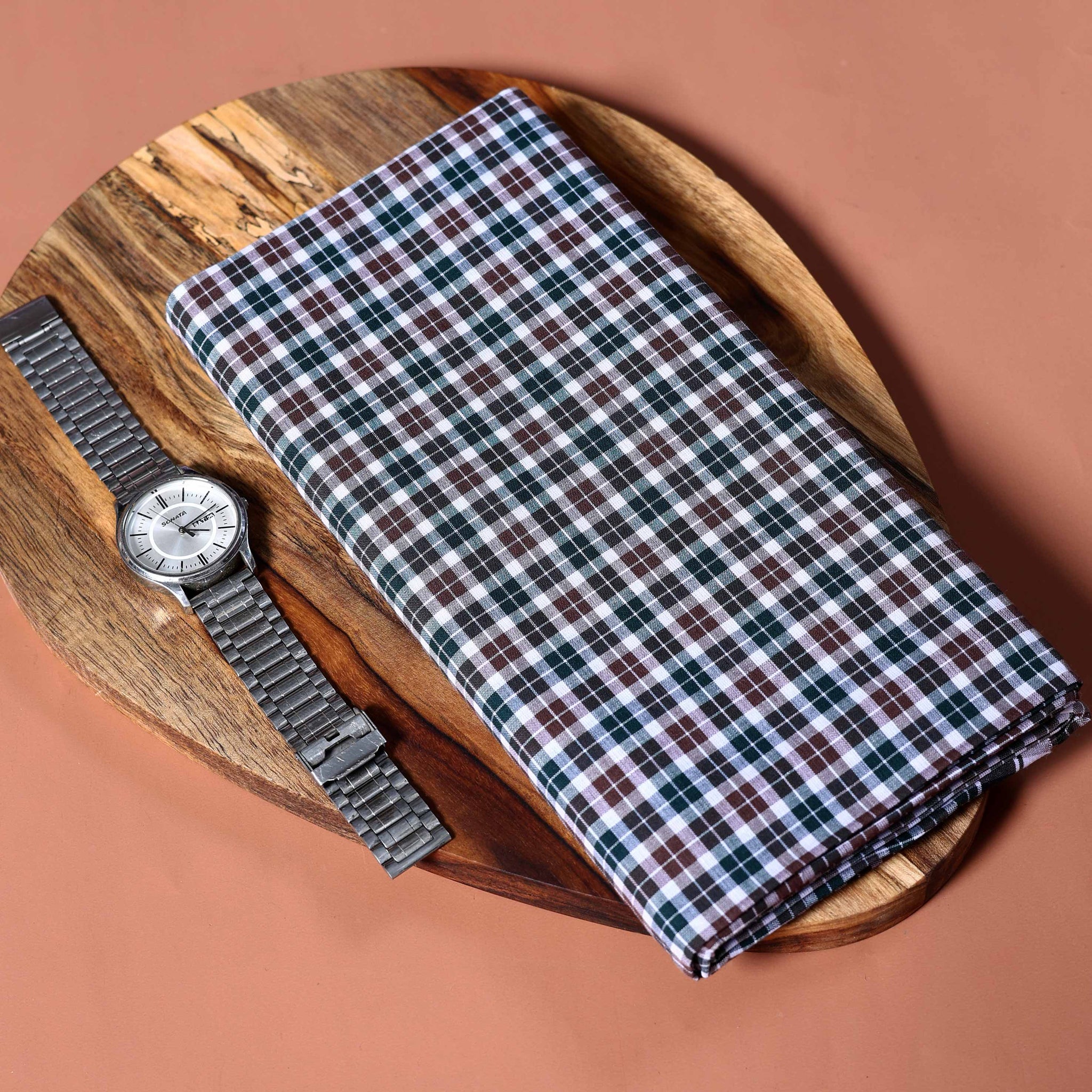 Sangu Brand Men's Premium Cotton Checked Lungi Stitched - Multi-one