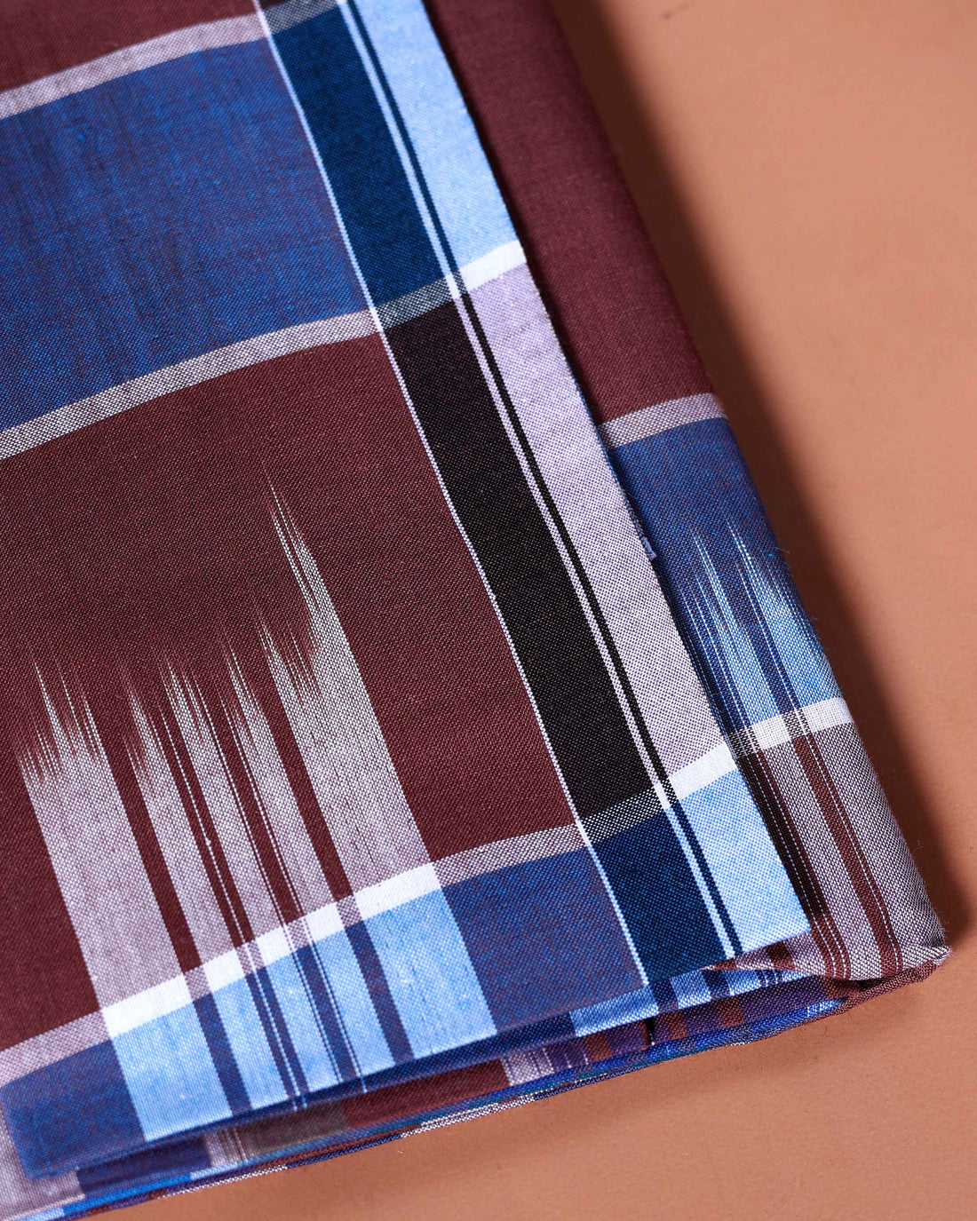 Sangu Brand Men's Premium Cotton Striped Lungi Stitched - Maroon