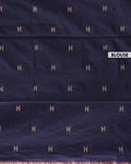Semi Silk Cotton Saree Golden Zari Border and All-Over Thread Motifs - Navy Blue