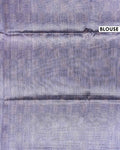 Semi Tussar Silk Saree with Diagonal Thread Detailing and Intricately Woven Traditional Floral Border - Blouse
