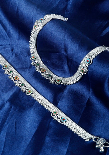 Set Of 2 Silver Plated Anklet