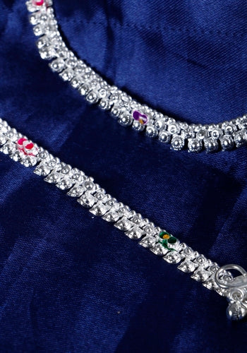 Buy Set Of 2 Silver Plated Anklet Online Shopping