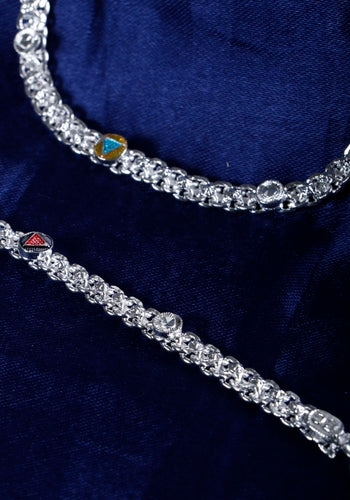 Buy Set Of 2 Silver Plated Anklet Online Shopping