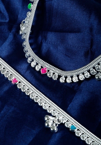 Set Of 2 Silver Plated Anklet