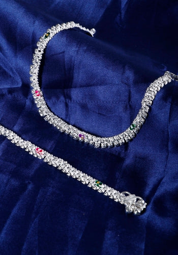 Set Of 2 Silver Plated Anklet