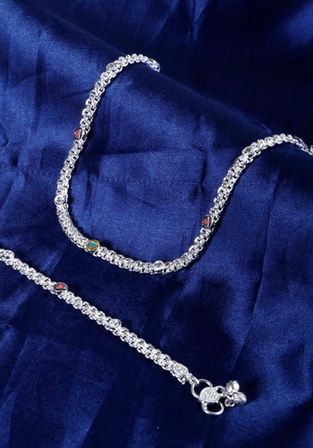 Set Of 2 Silver Plated Anklet