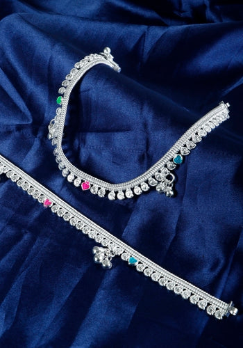 Set Of 2 Silver Plated Anklet