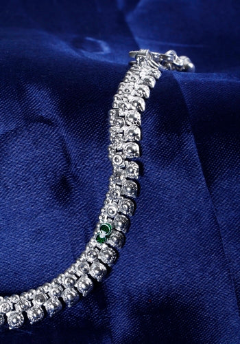 Buy Set Of 2 Silver Plated Anklet Online