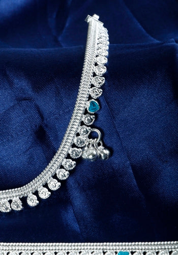 Buy Set Of 2 Silver Plated Anklet Online