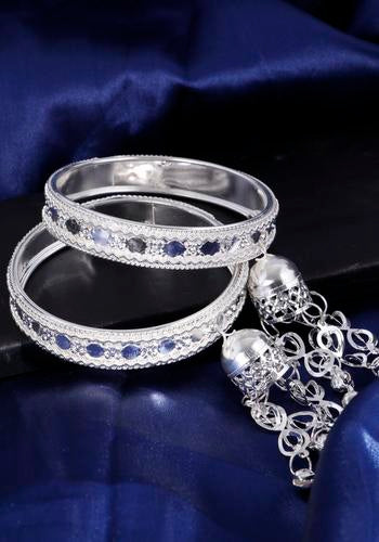 Buy Set Of 2 Silver Plated Bangles Online