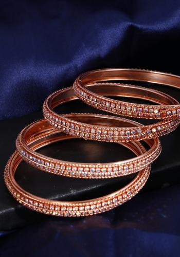 Set Of 4 Copper Plated Bangles