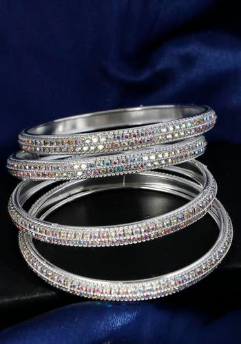 Buy Set Of 4 Silver Plated Bangles Online
