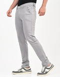 Men Mid Rise Slim Fit Clean Look Stretchable Jeans - Light Grey