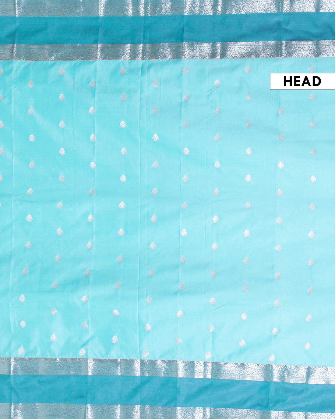 Soft Silk Saree with Intricate Zari Butti Weave and Rich Contrast Border Finish - Sky Blue